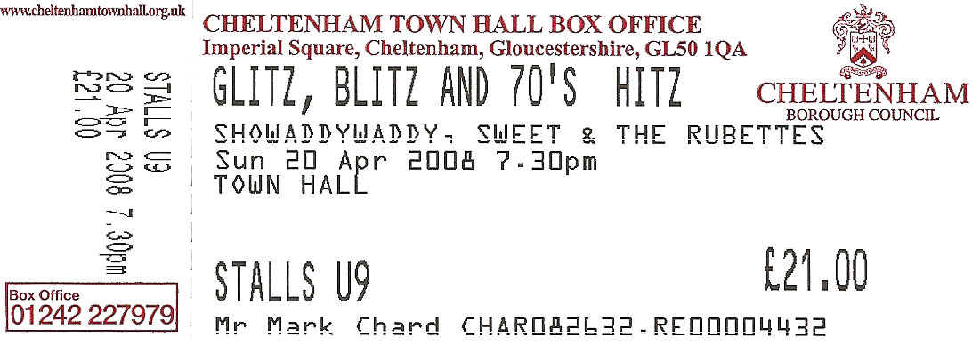 Glitz Blitz & 70's Hitz Ticket